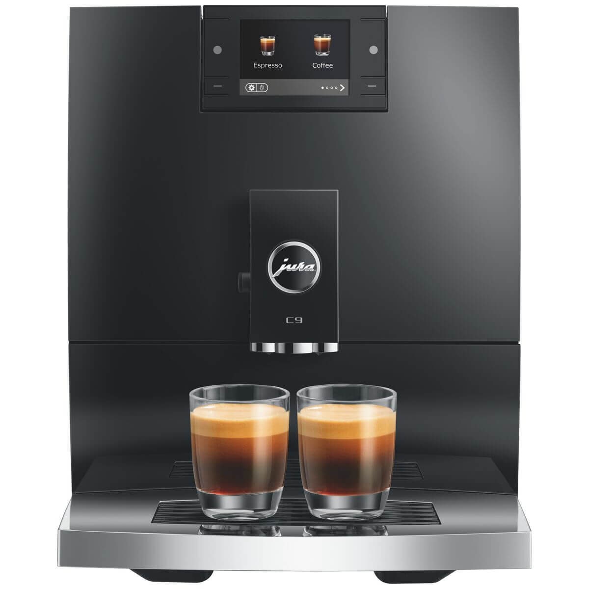 Jura C9 Automatic Coffee Machine - 17 Coffee Specialities, Colour Display, Piano Black - 15757