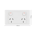 DETA 10A Wide Spaced Double Power Point 250V White Polycarbonate 6212B