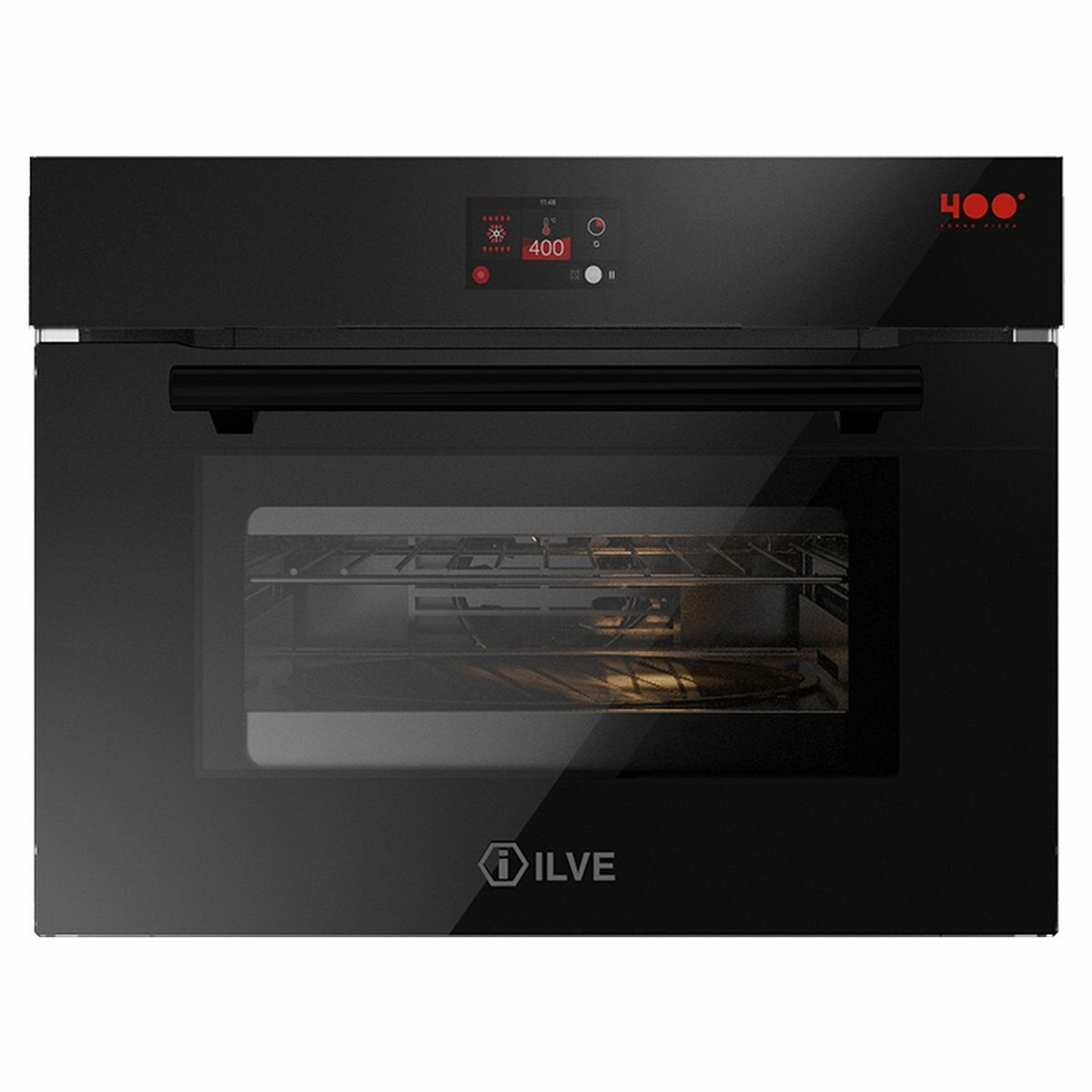 ILVE 60cm Professional Plus Built-In Black Oven - 37L, 16 Functions, TFT Touchscreen - 645SZTCT4BK