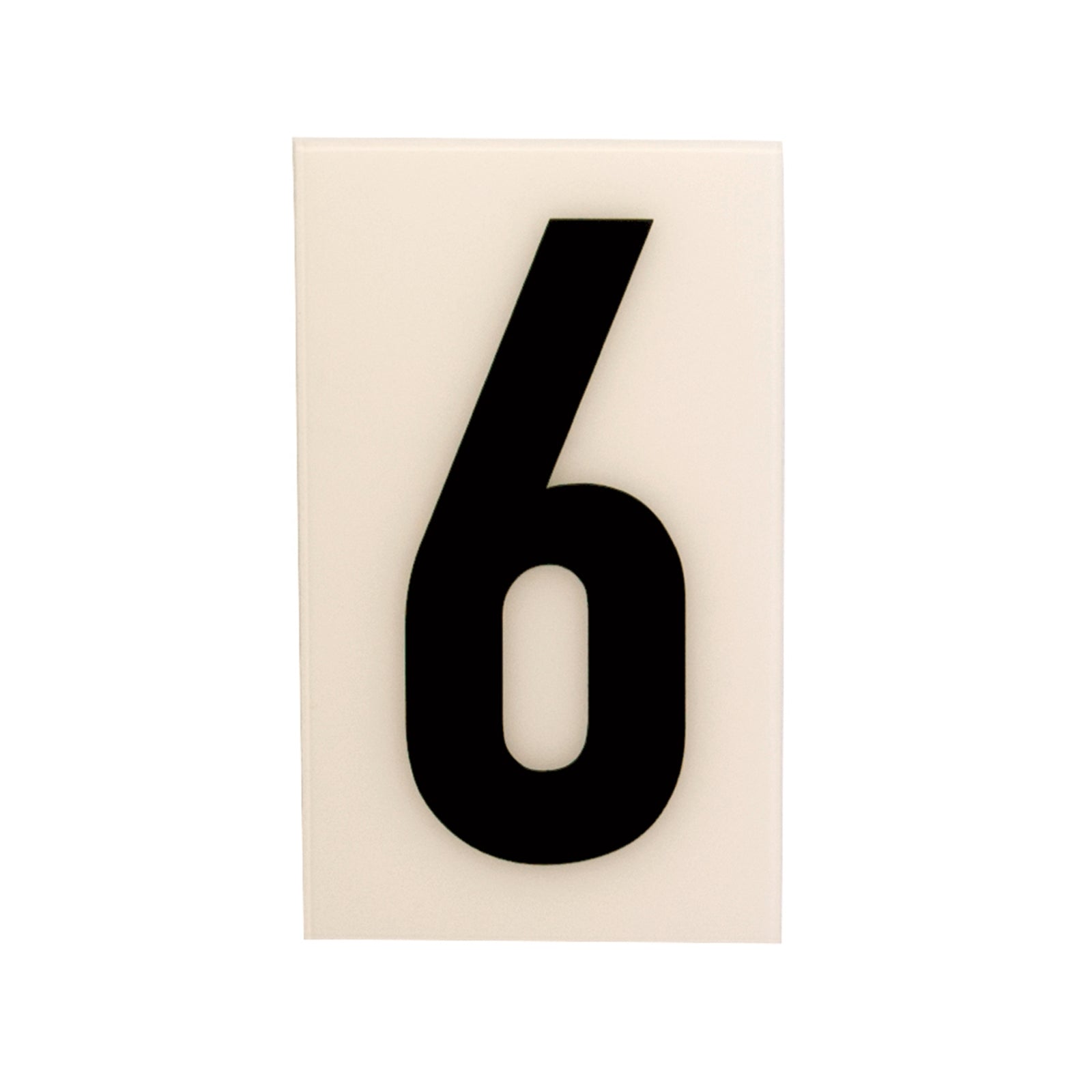 Sandleford 60mm White Self Adhesive House Number 6 - Weather Resistant Gloss