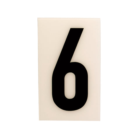 Sandleford 60mm White Self Adhesive House Number 6 - Weather Resistant Gloss