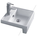 Seima Kyra Semi Recessed Basin - White Finish, 1 Taphole, With Overflow - SBC-215