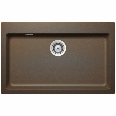 Abey Schock Signus large single bowl sink 790mm - bronze and copper finish, topmount - N-100XLBZ