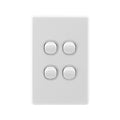 Deta S Line Gloss White Quad Vertical Wall Switch Gloss White - SuperSaverAU - view 1