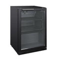 Husky 122L single door homebar drinks chiller - black, textured interior, chrome shelves - C1HHMBBKAU