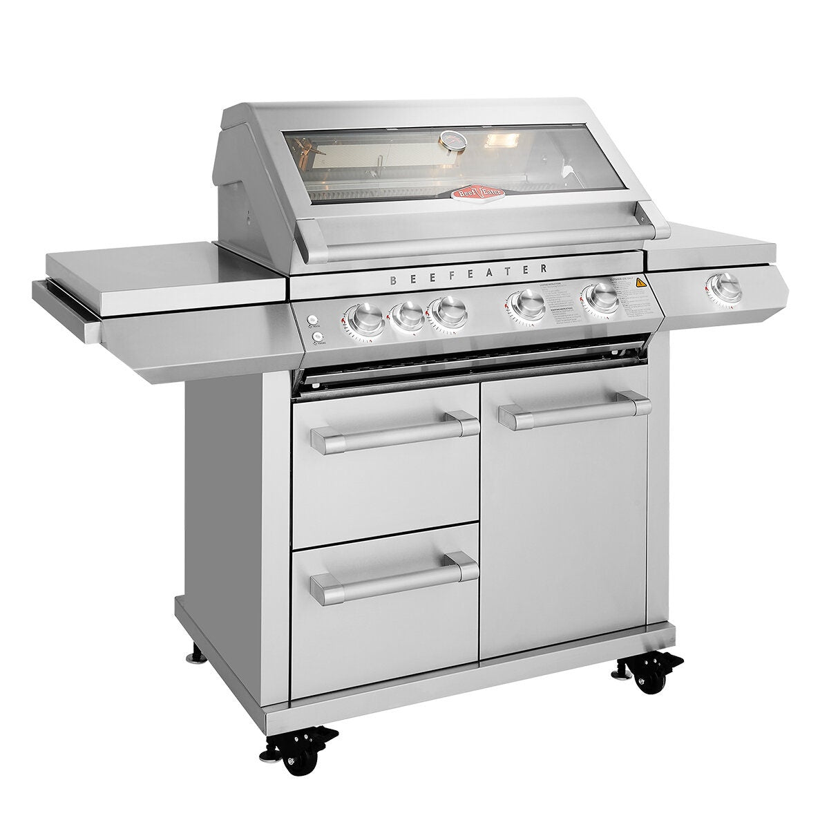 Beefeater 7000 Premium 4 Burner BBQ with Trolley - 304 Stainless Steel - Side Burner - BMF7645SA