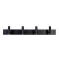 Adoored 4 Hook Rack - Black Knurled - 400mm - Durable Steel - Easy Install - SuperSaverAU - view 1