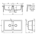 Abey Schock Typos Double Bowl Sink Pack - Onyx Black Cristalite Plus with 400456 Kitchen Mixer - TN200TB