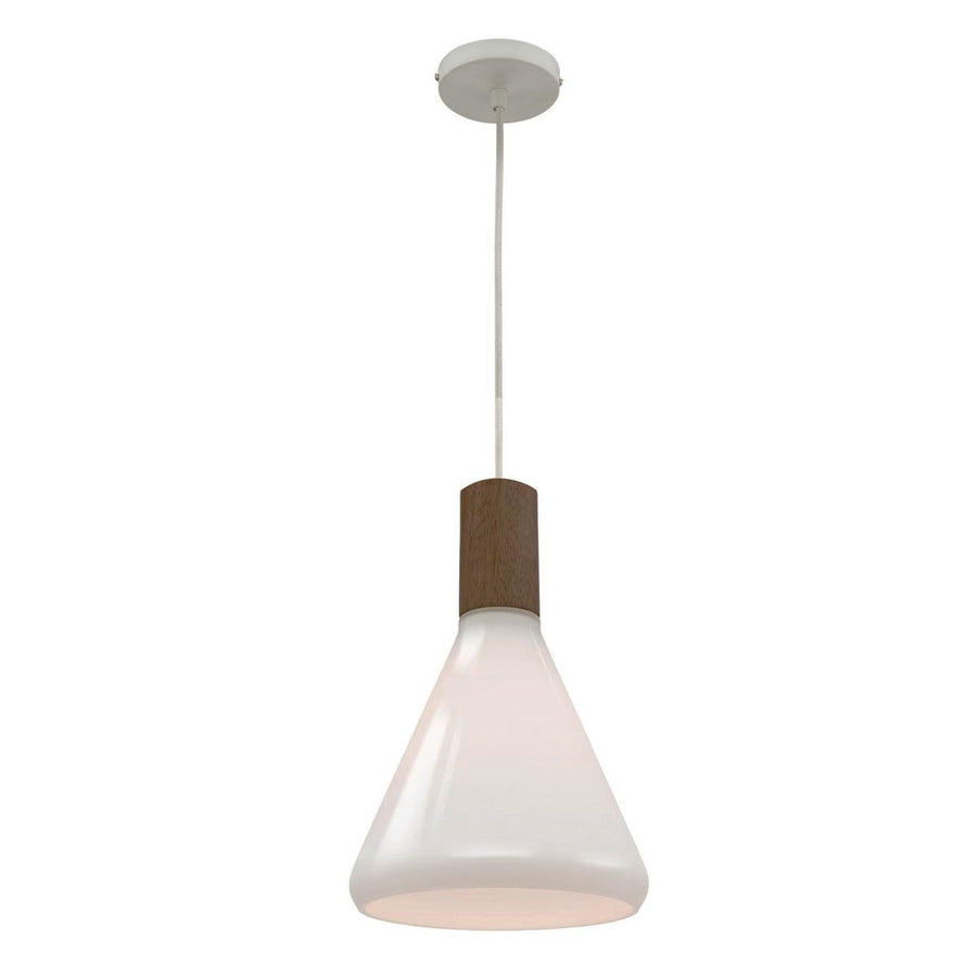 Mercator Tara Pendant - Small Opal Glass - 34cm - Timber - Stylish Lighting - SuperSaverAU - view 1