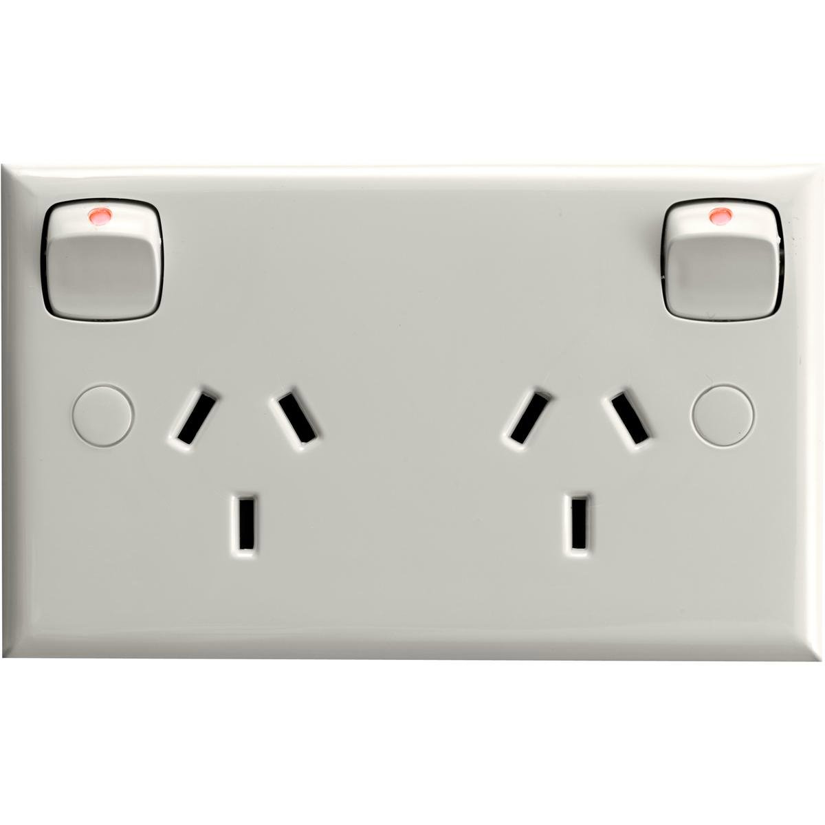 HPM Double Powerpoint - 114mm x 70mm - ABS Plastic - 10 Amps - SuperSaverAU - view 1