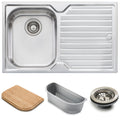 Oliveri Diaz single bowl topmount sink, right hand drainer - 304 stainless steel, Australian made - DZ121NTH
