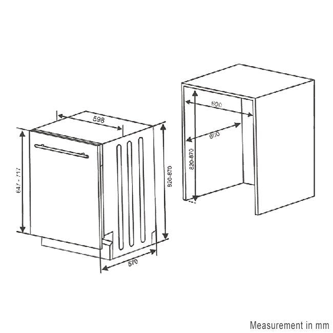 ILVE 60cm fully integrated dishwasher - 13 place settings, eco mode, 4 star water rating - IVDFI400