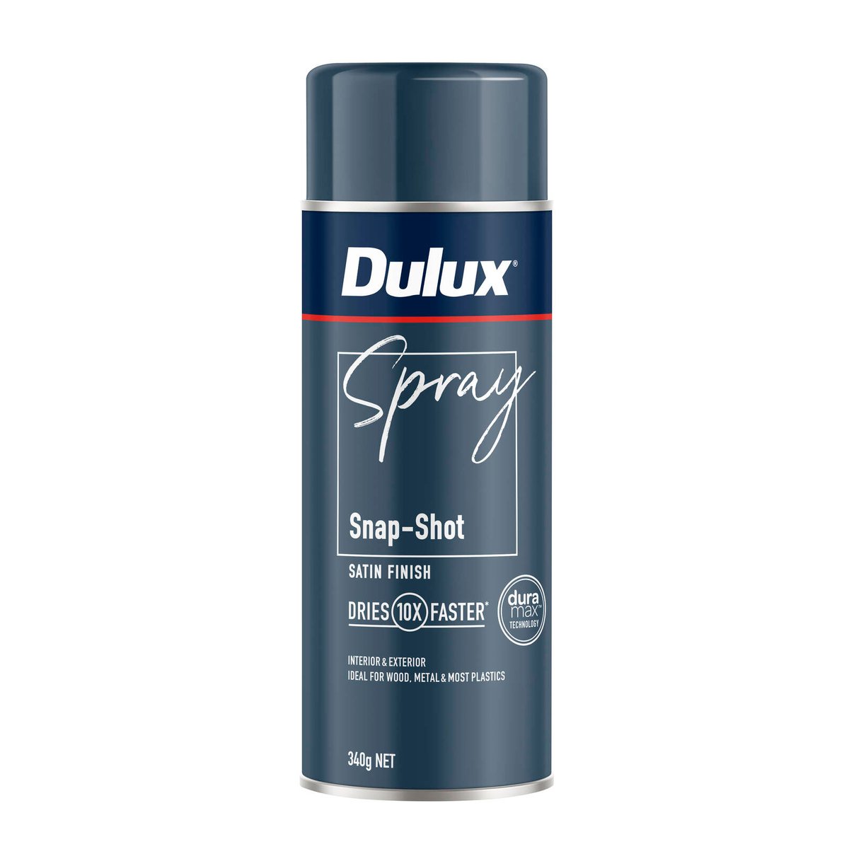 Dulux Satin Snap Shot Spray Paint 340g - Fast Drying - Self Priming - 0.34L - SuperSaverAU - view 1