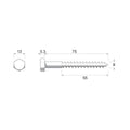 Zenith Hex Head Coach Screws M8 x 75mm Stainless Steel 304 Grade 12 Pack - SuperSaverAU - view 3
