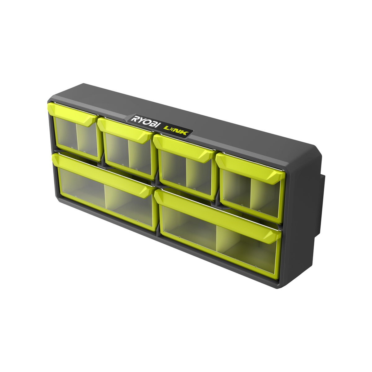 Ryobi Link Small Wall Parts Organiser - 6 Clear Bins - 168mm x 94mm x 394mm - SuperSaverAU - view 2