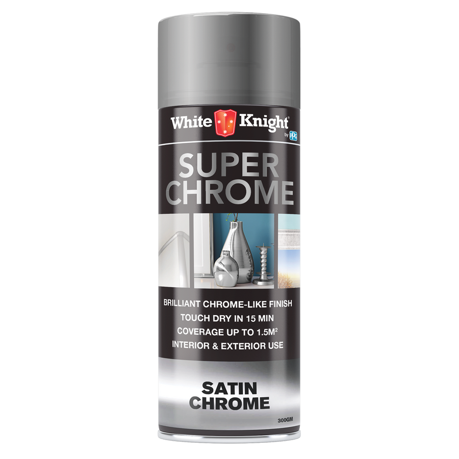White Knight Super Chrome Spray Paint - 300g - Solvent Based - Fast Drying - SuperSaverAU - view 1