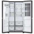 LG 635L Side by Side InstaView Fridge Freezer - Matte Black with Plumbed Ice and Water - GS-V600MBLC