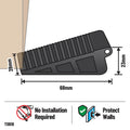 Adoored Medium Black Rubber Door Wedge - 2 Pack, Weather Resistant