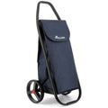 Rolser Com 2-Wheel Tweed Folding Trolley - 53L Capacity, Denim, Zippered Rear Pocket - R-COH013-1001