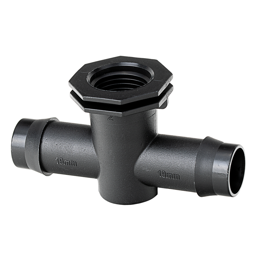 K Rain 19mm Barbed Tee 15mm Bsp Female - 10 Pack - Black - KT1912F - SuperSaverAU - view 1