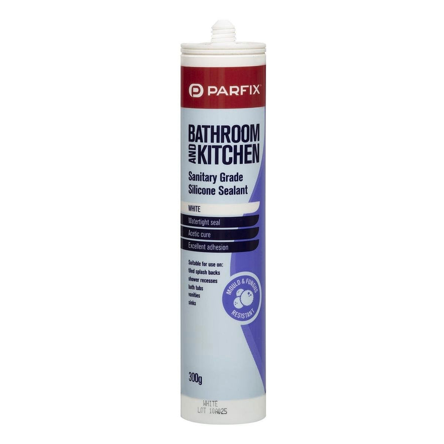 Parfix Bathroom and Kitchen Silicone - 300g - White - Mould Resistant - SuperSaverAU - view 1