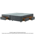 Sealy Spacesaver Right Side Drawer Split Queen Bed Base - Charcoal - 40kg Drawer Capacity - SVR-CHA-SQN