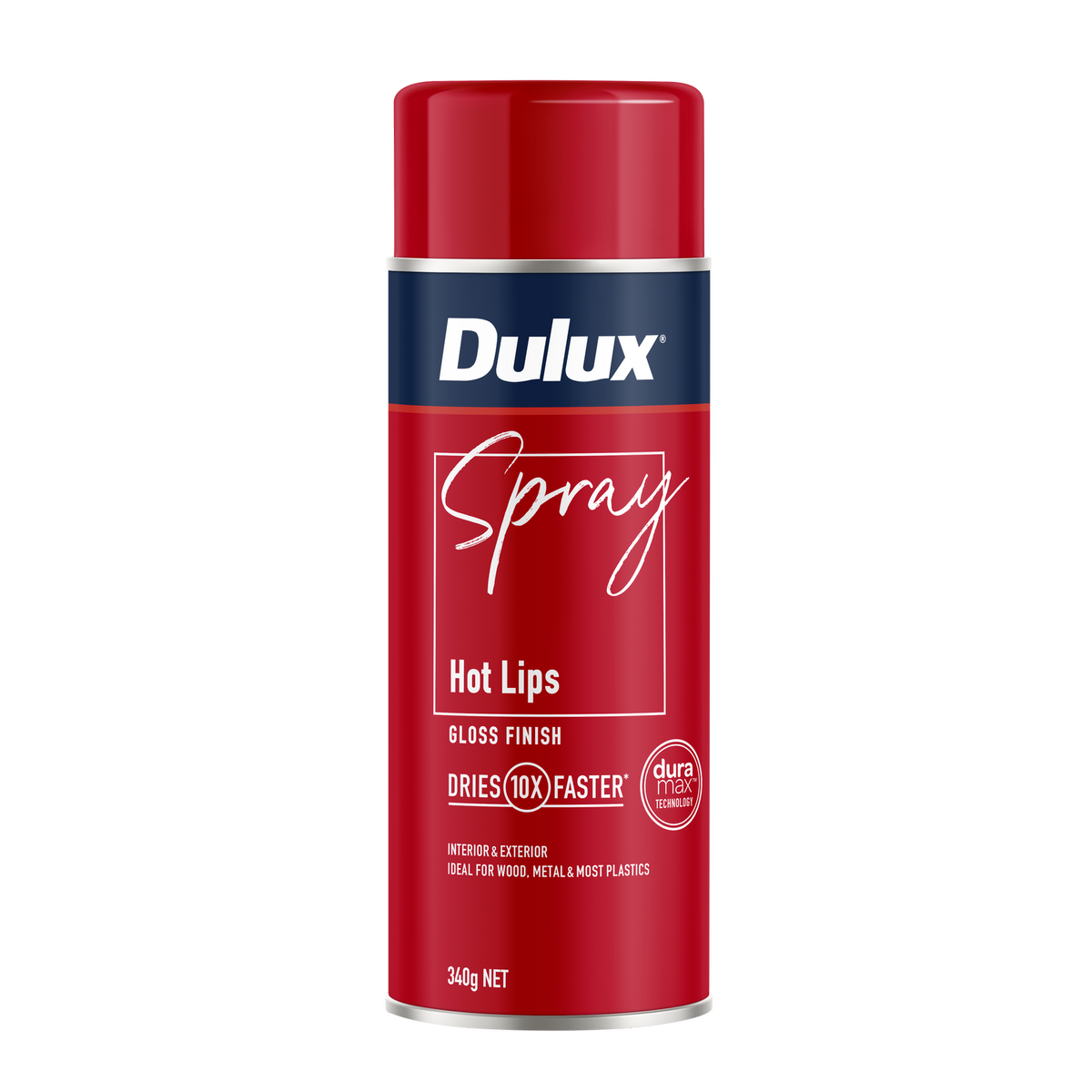 Dulux Spray Paint 340g Gloss Hot Lips - Fast Drying - Self-Priming - SuperSaverAU - view 1