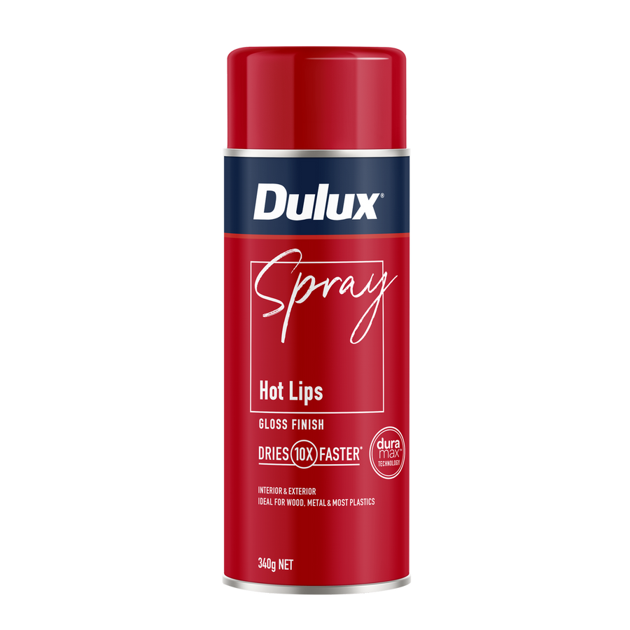 Dulux Spray Paint 340g Gloss Hot Lips - Fast Drying - Self-Priming - SuperSaverAU - view 1