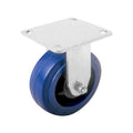 Easyroll 150mm Blue Elastic Rubber Heavy Duty Fixed Plate Castor 300kg
