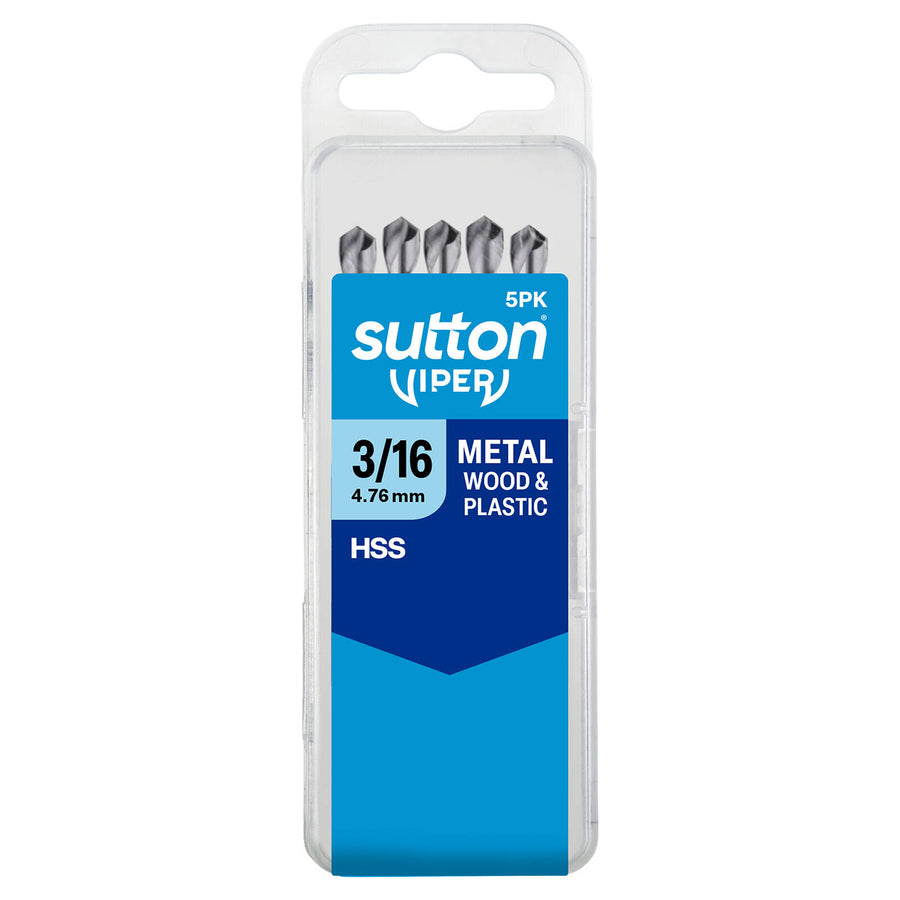 Sutton Tools 3/16" Viper Imperial Drill Bit, 5 Pack