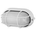 Arlec White Oval Caged Bunker Light 60W E27 Weather Resistant ABL110WH