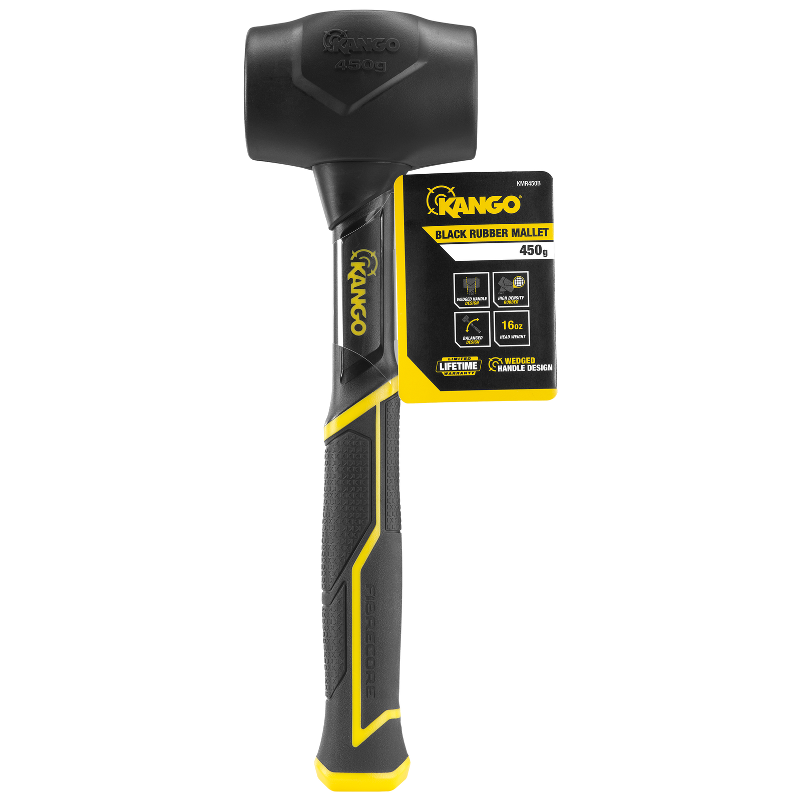 Kango 450g Black Rubber Mallet with Wedged Handle