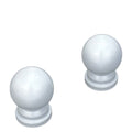 Pillar Products 16mm White Powdercoated Steel Ball Curtain Rod Finials, Pair