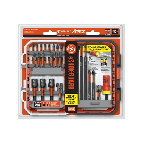 Crescent eSHOK-GUARD alphaCASE Socket and Bit Set - 40 Piece