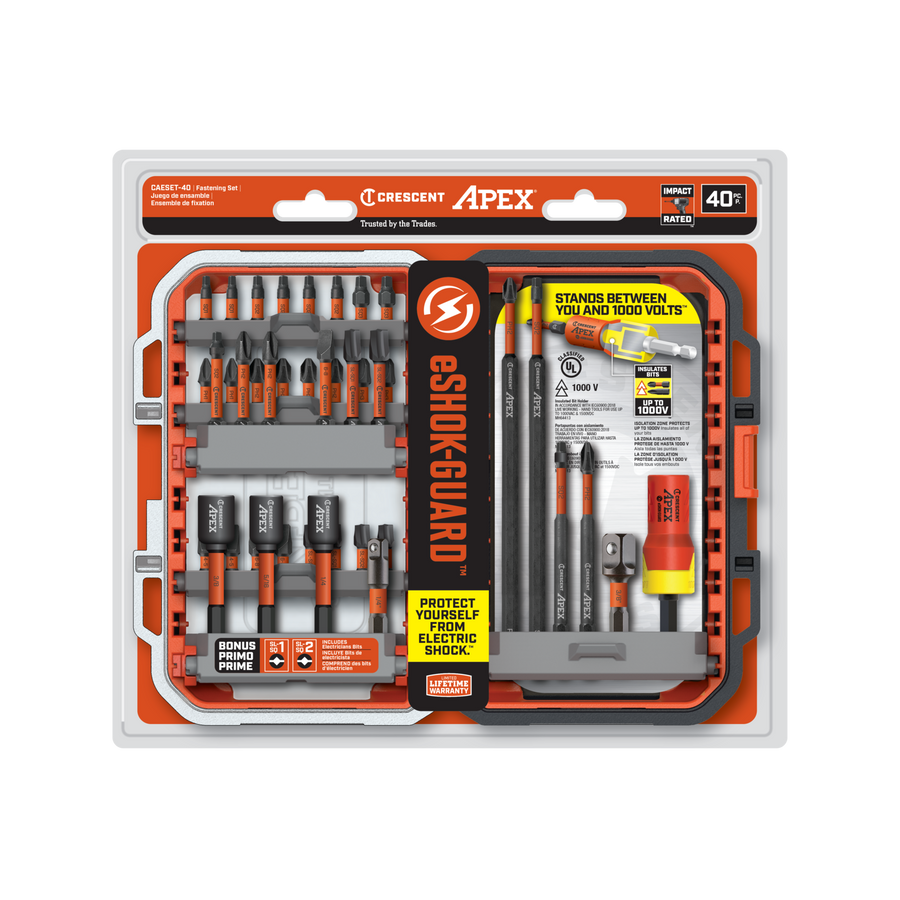 Crescent eSHOK-GUARD alphaCASE Socket and Bit Set - 40 Piece