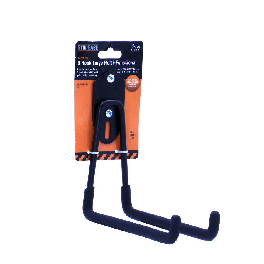 Storease Large Wall Storage System U Hook - 15kg Capacity - Black - SuperSaverAU - view 1