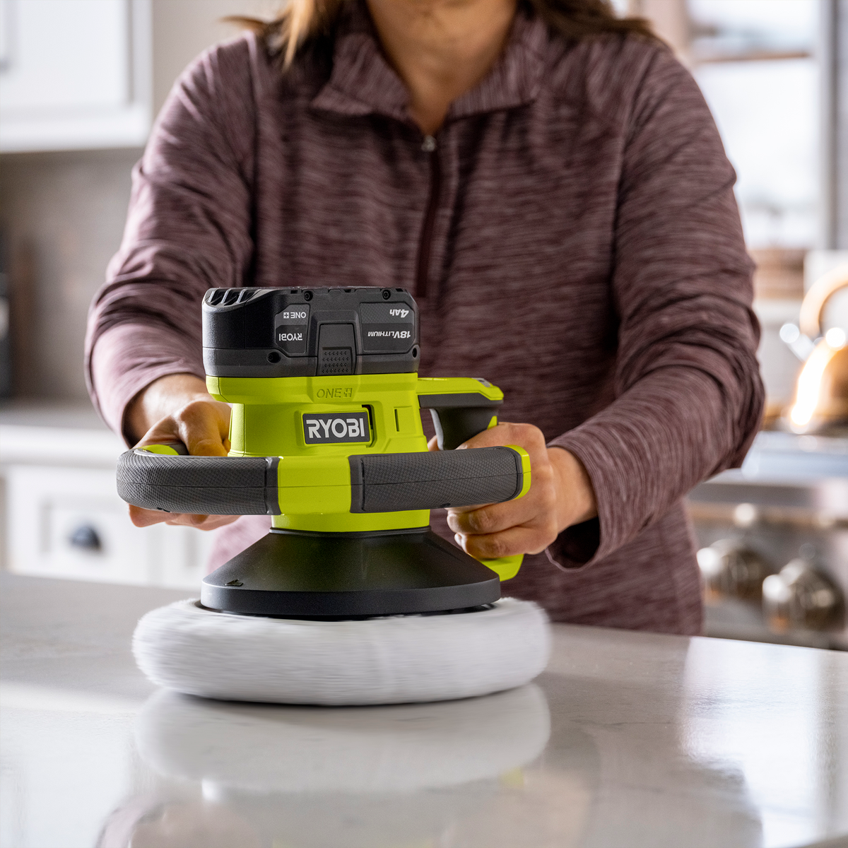 Ryobi 18V One Random Orbital Buffer Polisher - 250mm - 10” - Tool Only - 5-Speed - Ergonomic Handle - SuperSaverAU - view 2