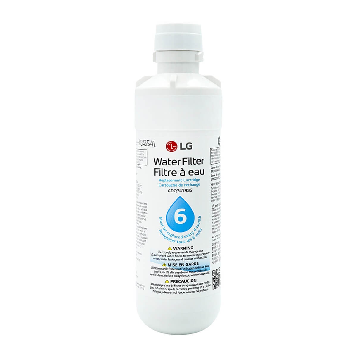 LG Refrigerator Water Filter Replacement - NSF Certified, Reduces 25 Substances - LT1000P