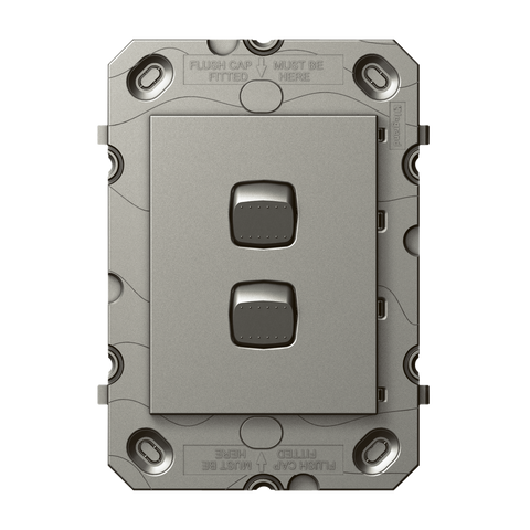 Hpm Arteor 2 Gang Wall Switch Grid - Magnesium - 113mm x 77mm - Indoor Use - SuperSaverAU - view 1