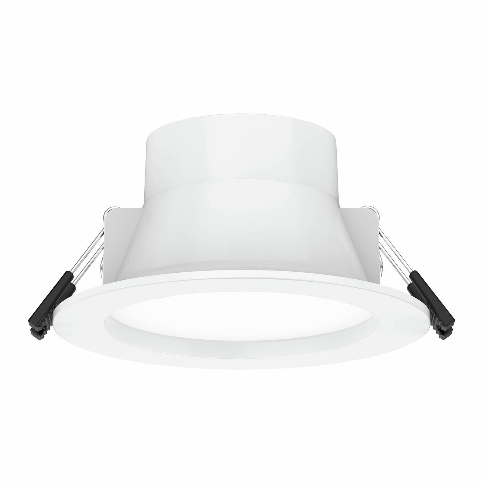 Click 8W 90mm IP44 Recessed CCT LED Downlight White Hardwired 12 Pack 11457