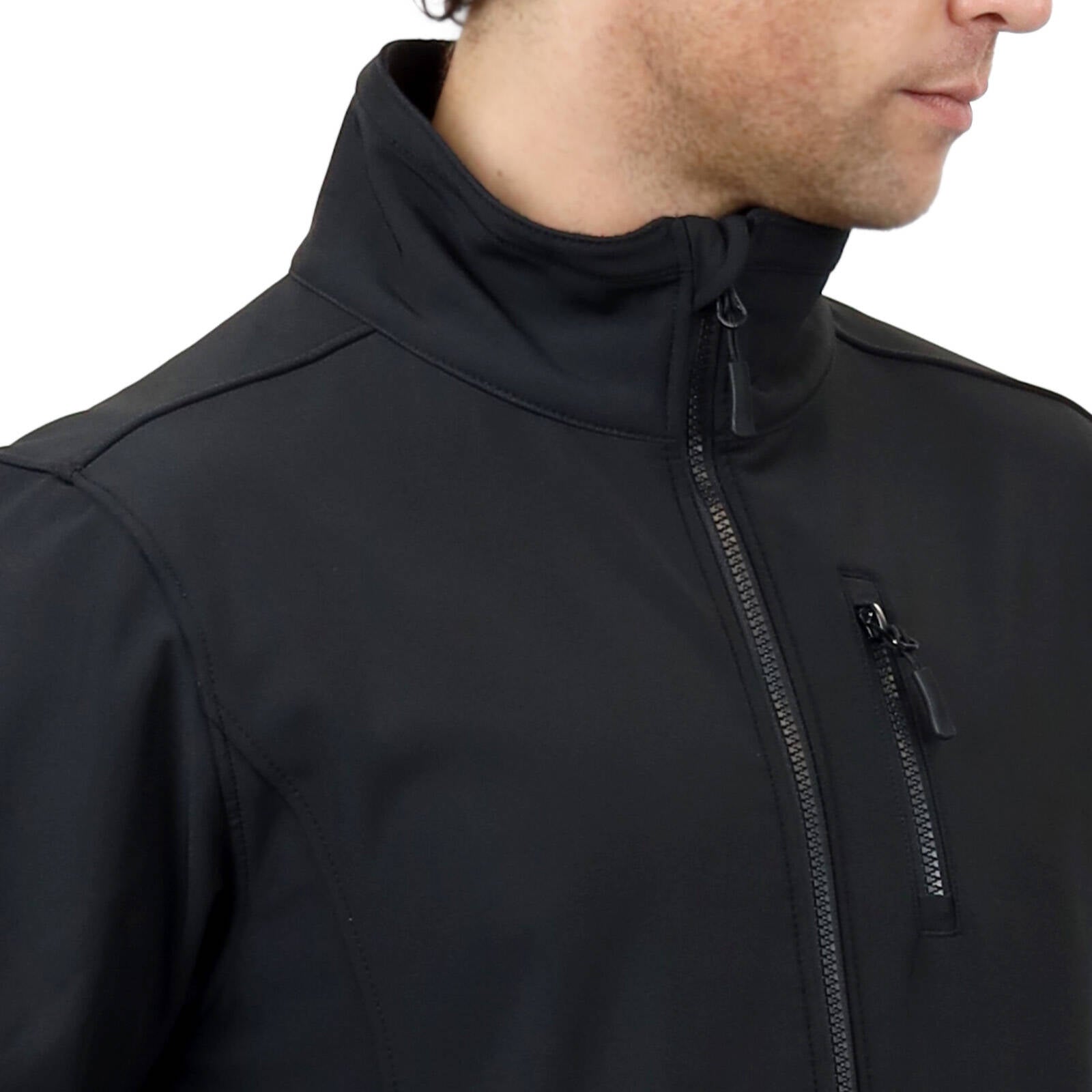 Citeco Black Soft Shell Jacket - Polyester Elastane, Full Zip, Men's XL
