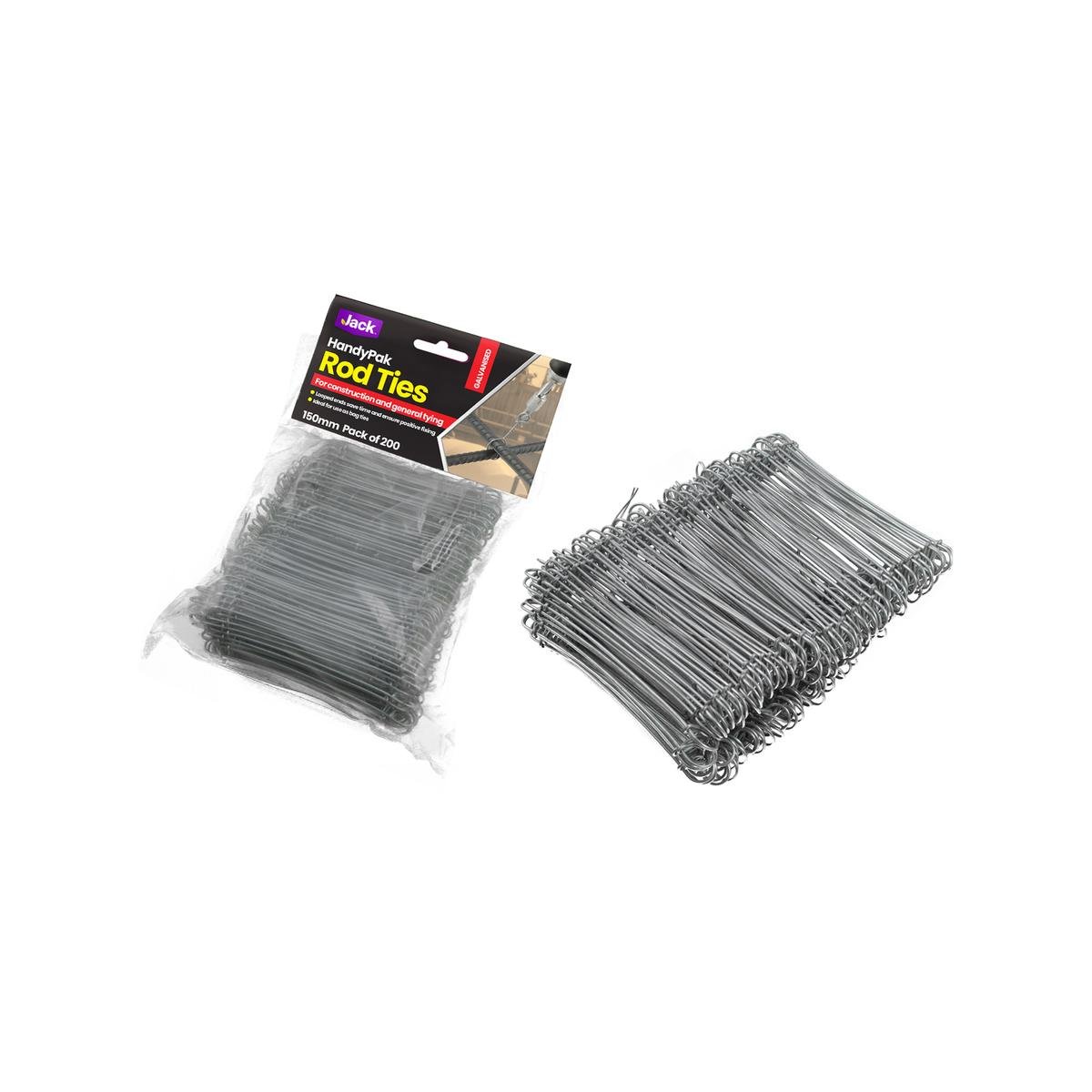Jack Rod Tie 150mm Galvanised Steel 200 Pack Easy Tying - SuperSaverAU - view 1