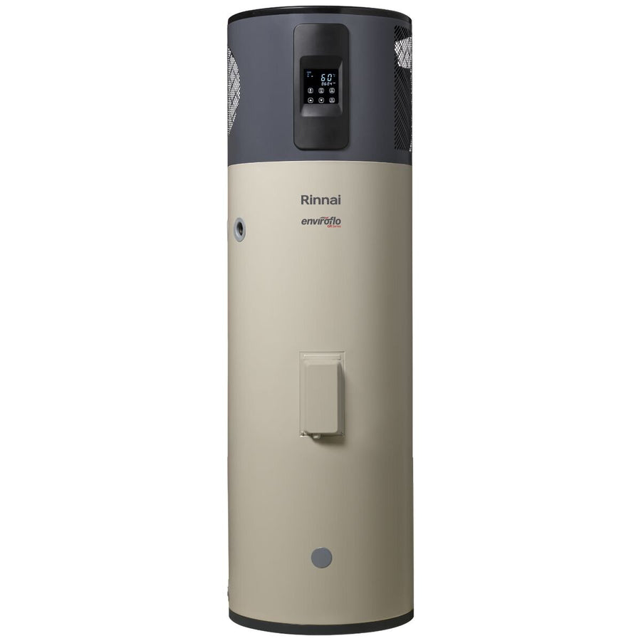 Rinnai Enviroflo 215L heat pump hot water system - five operating modes, R290 refrigerant - EHPG215VM