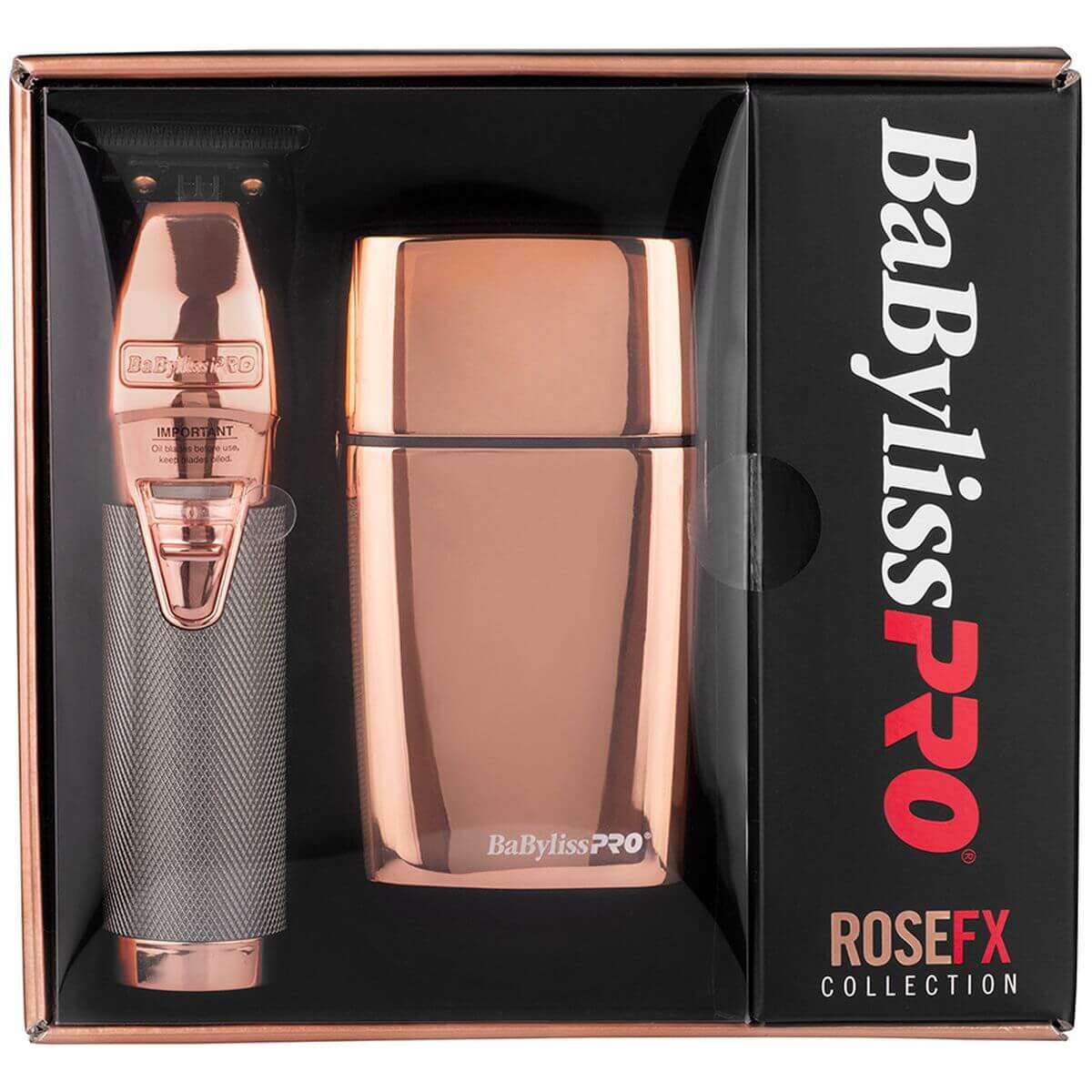 BaBylissPRO Duo Foil Shaver and Outliner Trimmer - Rose Gold - 7200rpm Brushless Motor - 900863