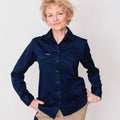 Green Hip Long Sleeve Women's Work Shirt Navy Blue Size 8