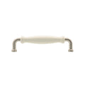 Prestige 128mm Handle - White Ceramic - Brushed Nickel - Card of 4 - SuperSaverAU - view 1