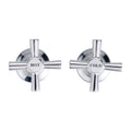 Shaw & Mason Chrome 1/2 Turn Easy Clean Basin Top Assembly - Brass, Pair