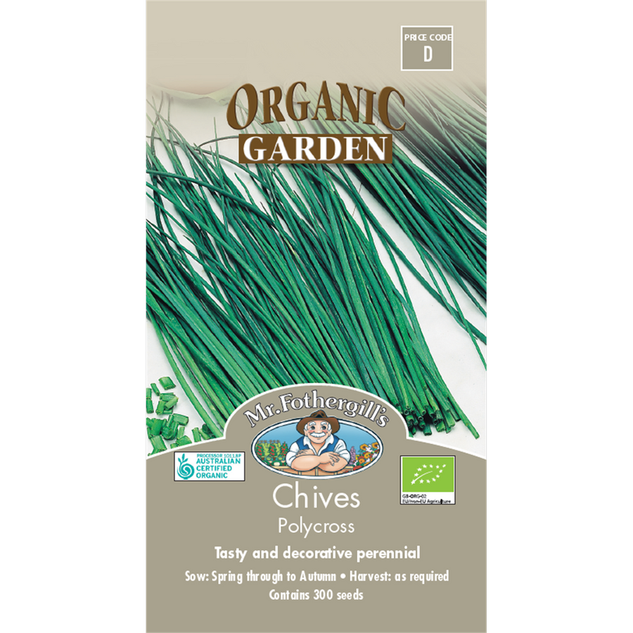 Mr Fothergill Chives Organic Seeds 75mm Perennial Herb Mild Flavor - SuperSaverAU - view 1