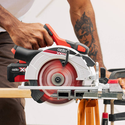 Ozito PXC 18V Cordless Circular Saw Kit PCSK 1640 - 165mm Blade - 54mm Cut Depth - Adjustable Bevel Cuts