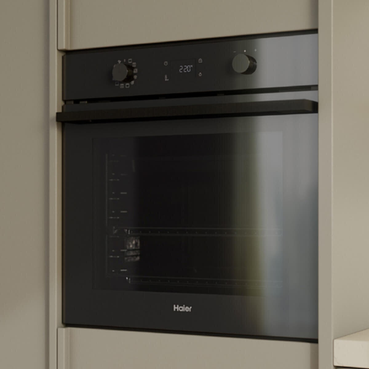 Haier 60cm 500 Series Pyrolytic Oven - 78L, 12 Functions, Air Fry, Steam Assist, Black - HWO60S12EPB5